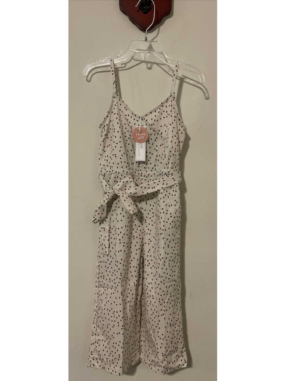 Baileys Blossoms Boutique Girls 3t Ivory Vneck Sleeveless Jumpsuit NWT! A6271